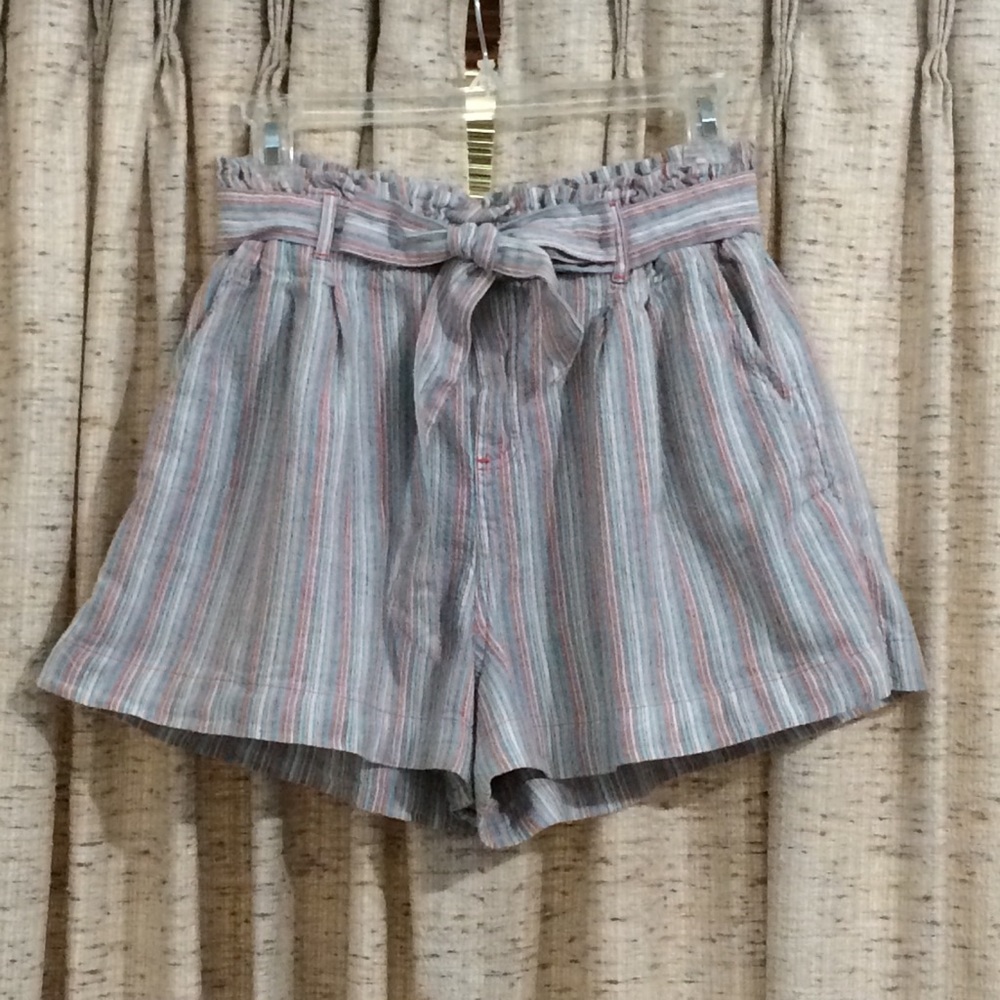 American Eagle Striped Paperbag Shorts